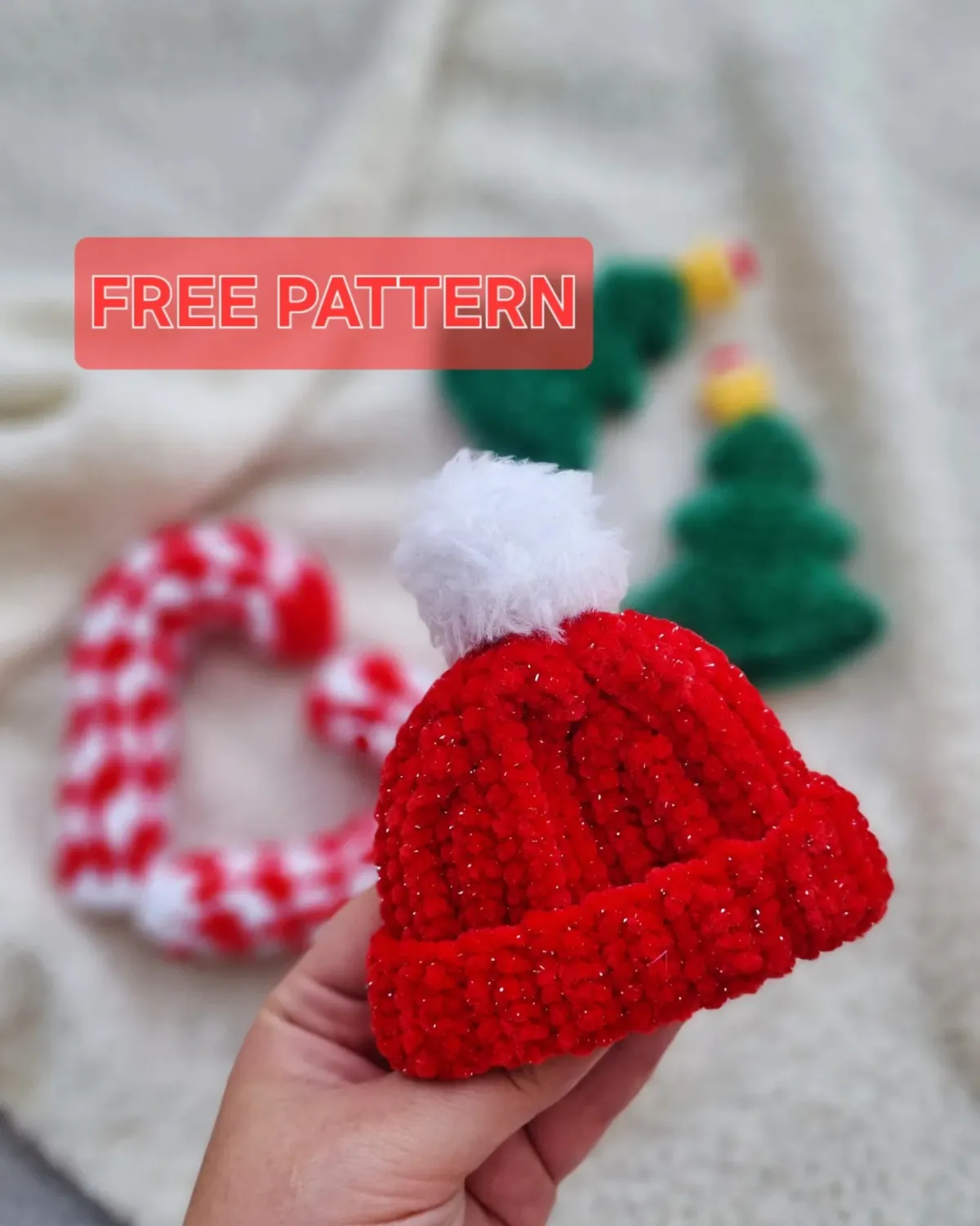 Free step-by-step home decor pattern for Crochet a Festive Mini Hat for Christmas Decor