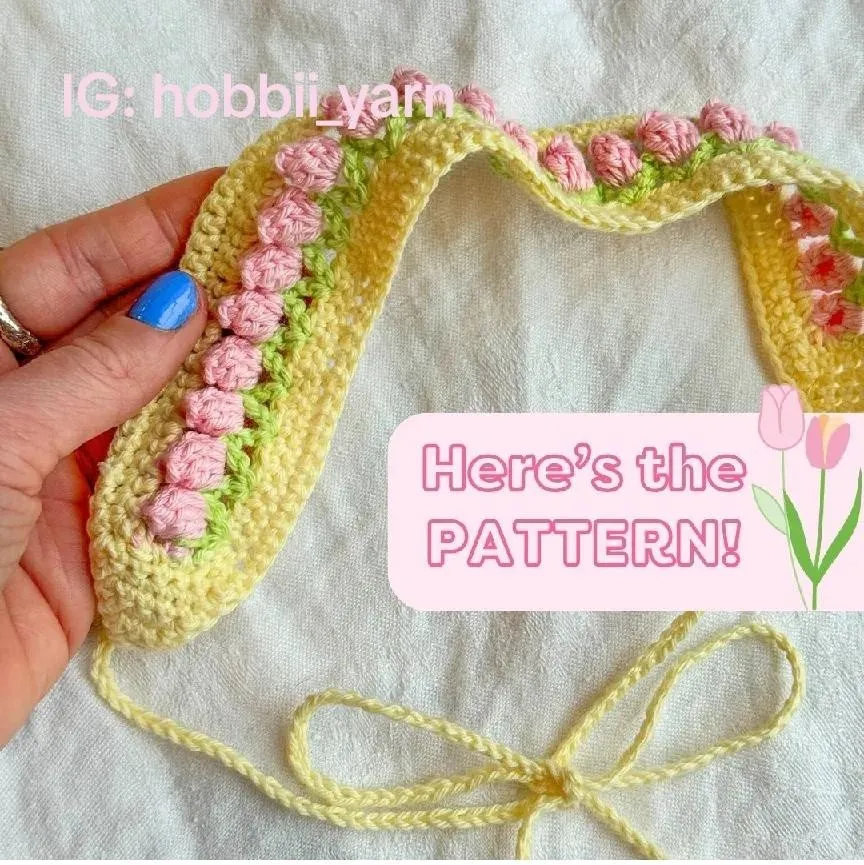 Free step-by-step accessories pattern for Free Pattern Tulip Headband