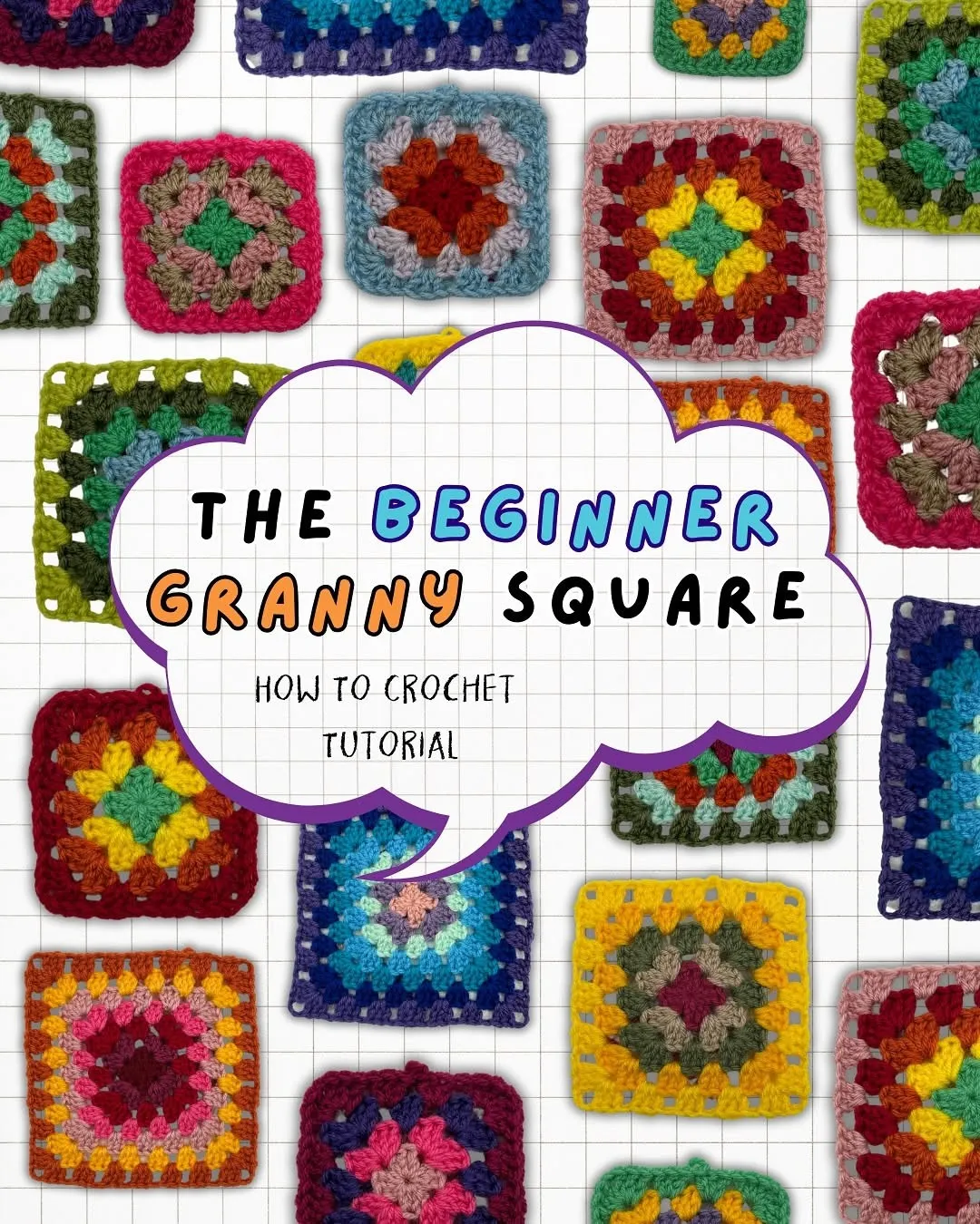 Free step-by-step accessories pattern for Beginner Granny Square Crochet Tutorial