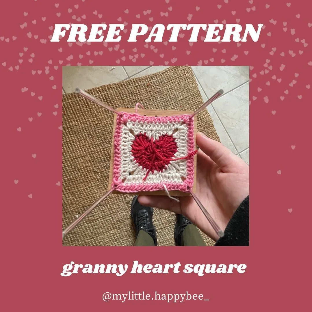 Free step-by-step accessories pattern for Free Pattern: Crochet Granny Heart Square for Beginners